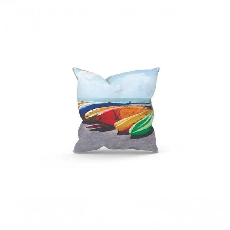 Almofada Decorativa Cheia C/ Zíper 40X40 Canoas Coloridas - DELUZZ