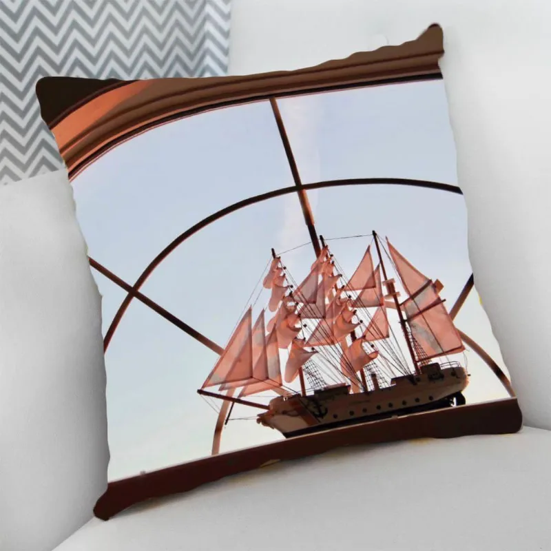 Almofada Decorativa Navio Veleiro - DELUZZ