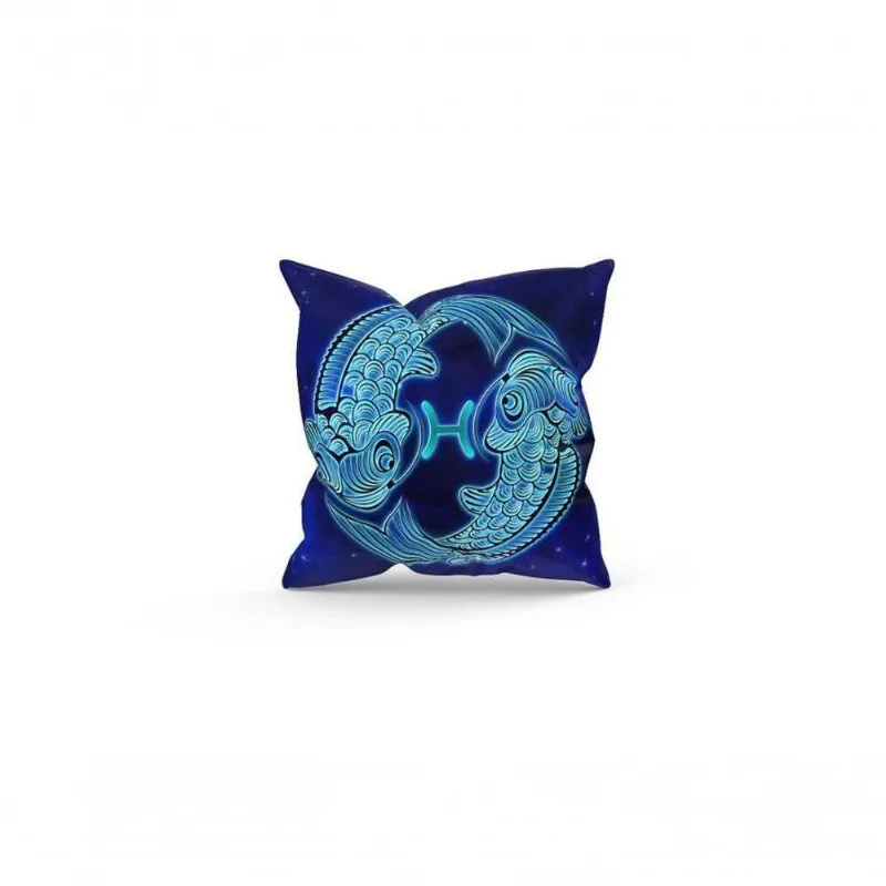 Almofada Decorativa Cheia C/ Zíper 25x25 Peixes - DELUZZ