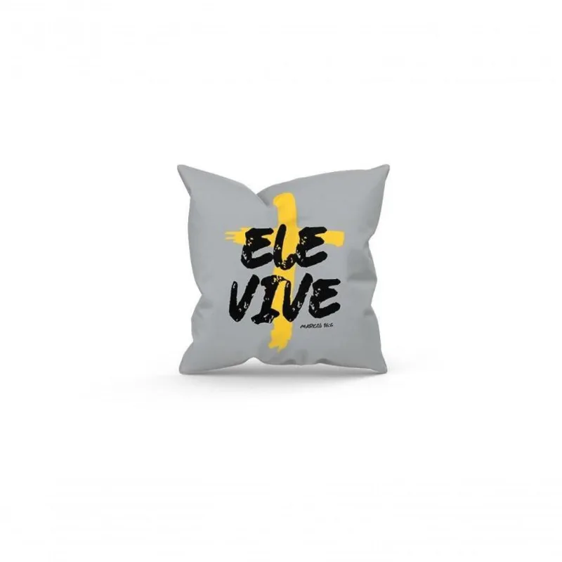 Almofada Decorativa Cheia C/ Zíper 25X25 Ele Vive - DELUZZ