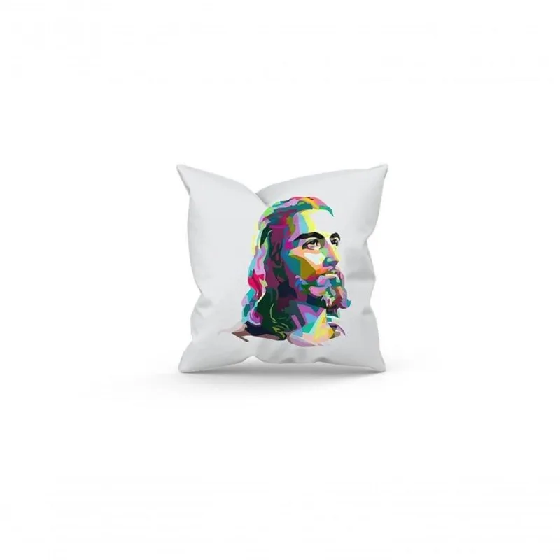 Almofada Decorativa Cheia C/ Zíper 25X25 Jesus Pop Art - DELUZZ