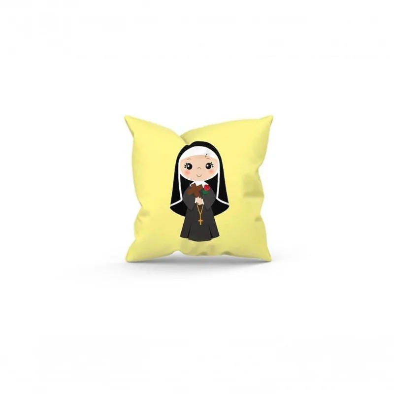 Almofada Cheia C/ Zíper 25X25 Santa Rita De Cássia - DELUZZ