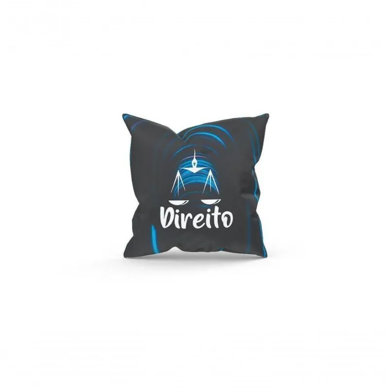 Almofada Decorativa Cheia C/ Zíper 25X25 Direito Azul