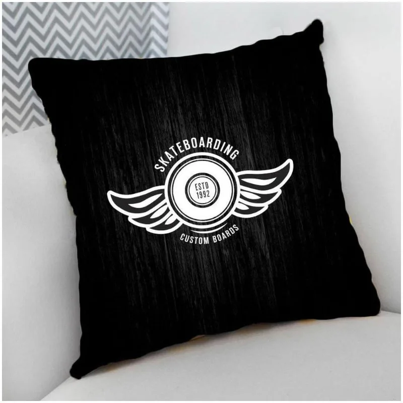 Almofada Decorativa Cheia com Zíper 40x40 Skate Logo Comasas - DELUZZ