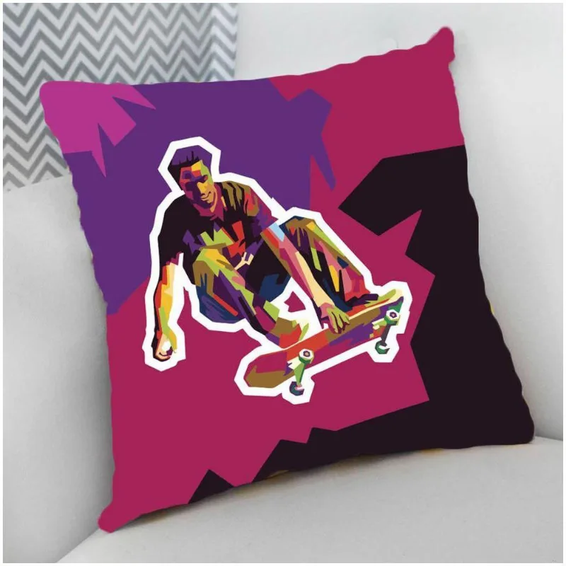 Almofada Decorativa Cheia Skate Skatista Pop Art