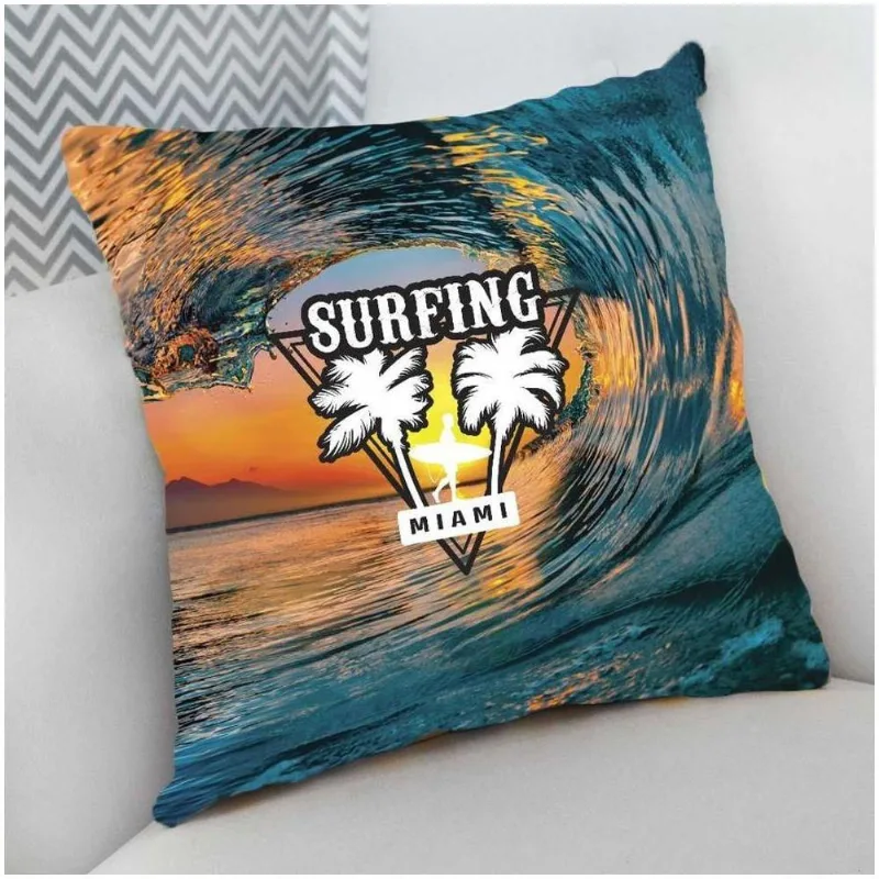 Almofada Decorativa Cheia Surf Onda Miami - DELUZZ