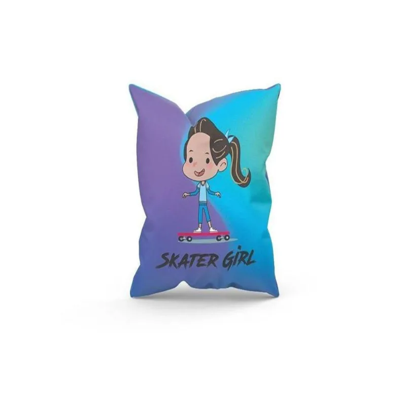 Almofada Decorativa 25x25 Personalizada Skate Skater Girl - DELUZZ