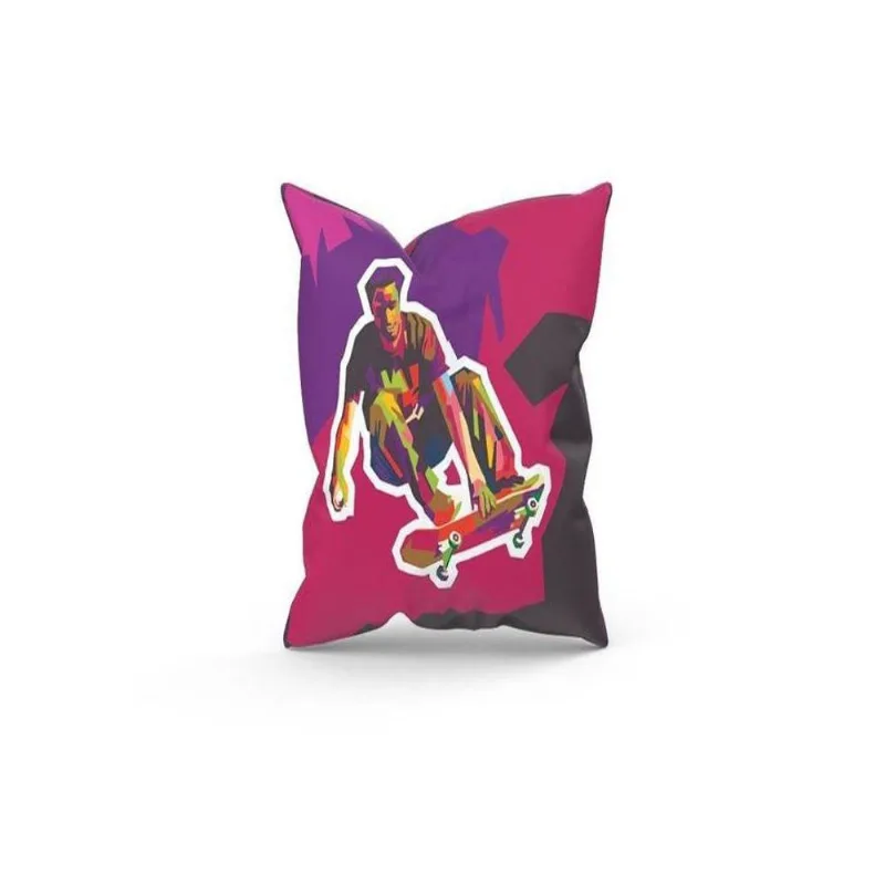 Almofada Decorativa 25x25 Personalizada Skatista Pop Art - DELUZZ