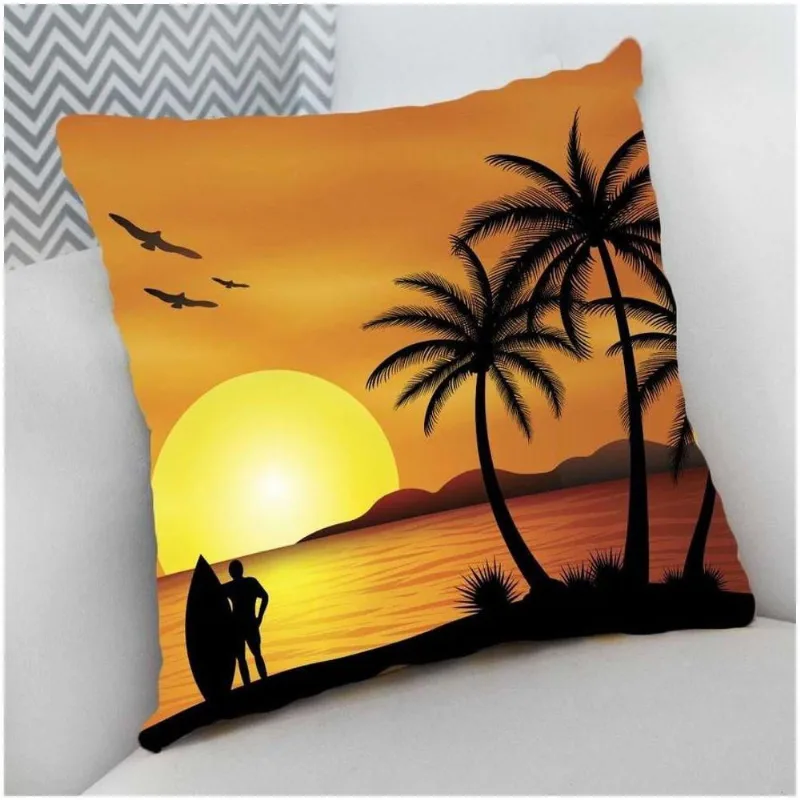 Almofada Decorativa 25x25 Surf Surf Pôr Do Sol - DELUZZ