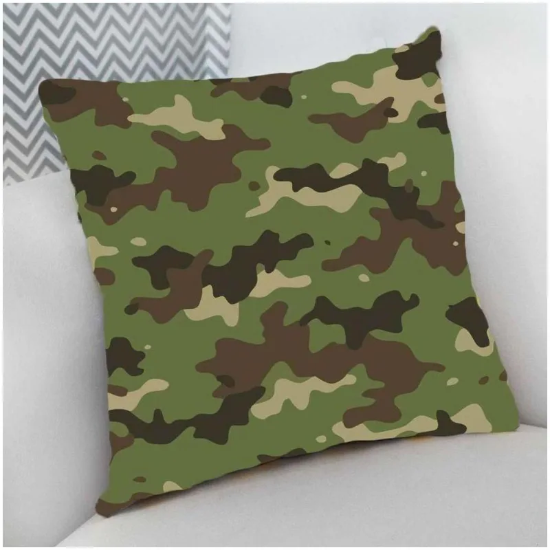 Almofada Decorativa Cheia com Zíper 40x40cm Camuflado - DELUZZ