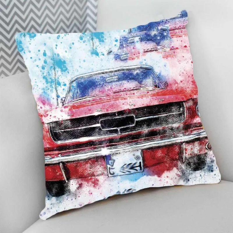 Almofada 40X40 Carro Tunado Tunnig Estampas Desenho Aquarela