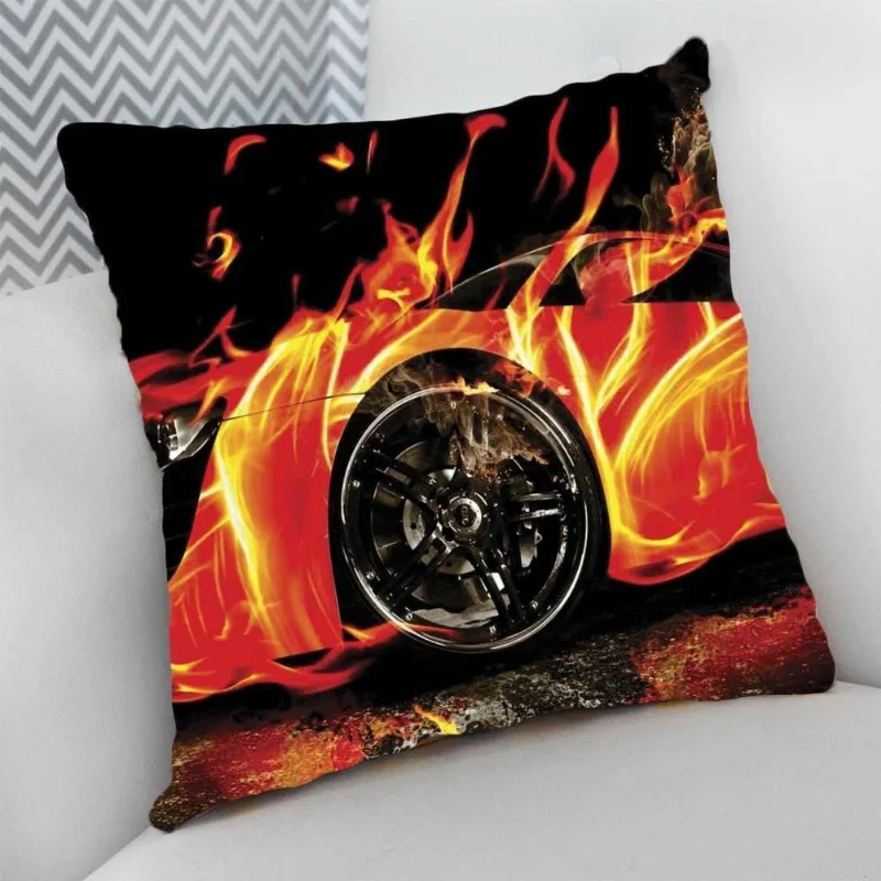 Almofada 40X40 Carro Tunado Tunnig Fire Fogo Tunning