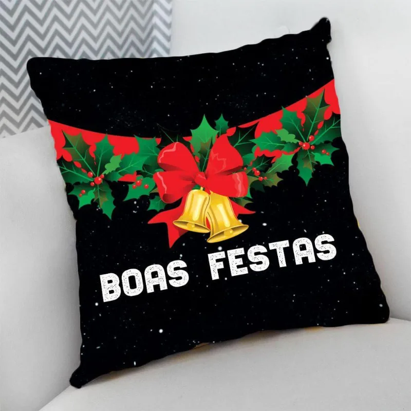 Almofada 40X40 Estampas Boas Festas Sinos