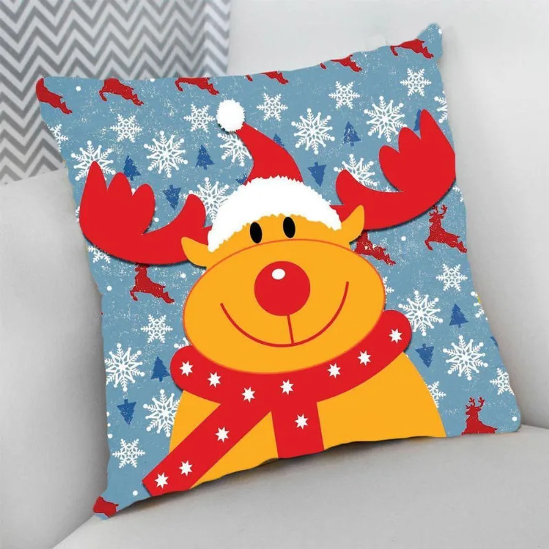 Almofada 40X40 Cheia P/ Natal Rena Papai Noel Neve - DELUZZ