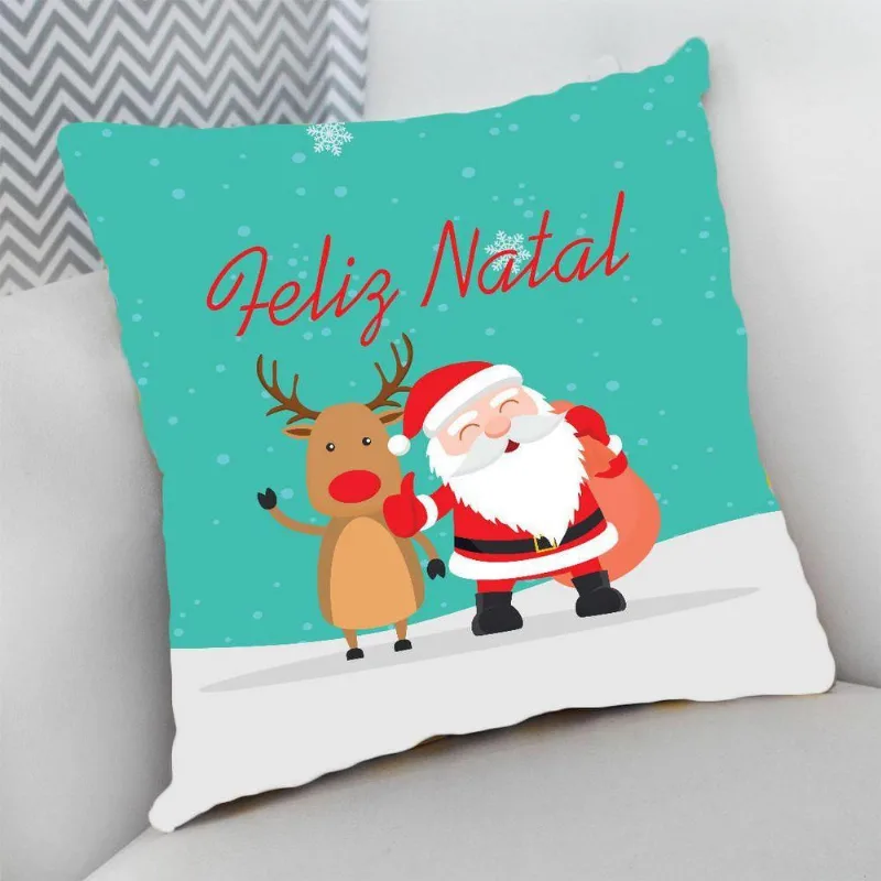 Almofada Estampas Papai Noel Na Neve - DELUZZ