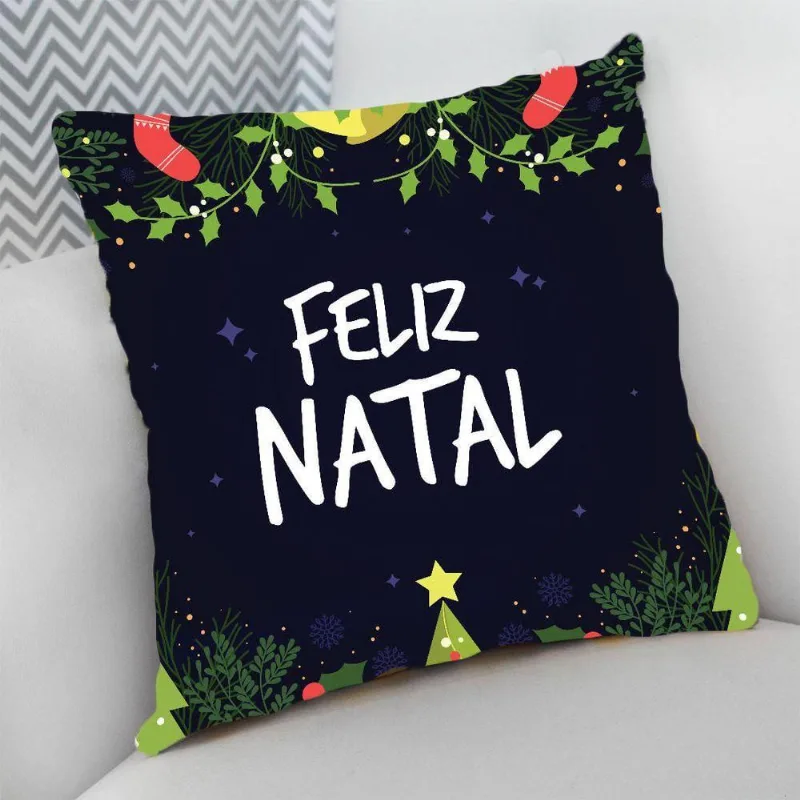 Almofada Natal Boas Festas Final Do Ano Estampas Feliz Natal