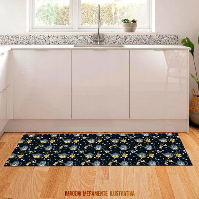 Tapete Passadeiratapete Chá Florido 100x40cm - DELUZZ - Decoração