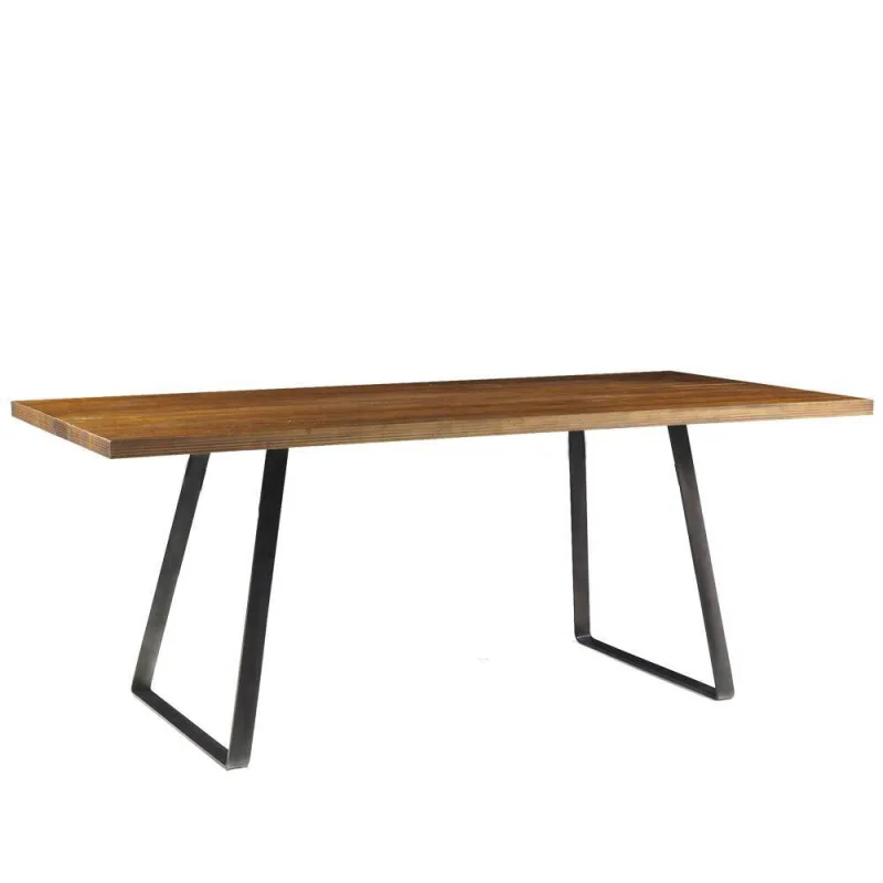 Mesa Sala de Jantar 220cm Grafite Madeira Maciça Brown - Gran Belo