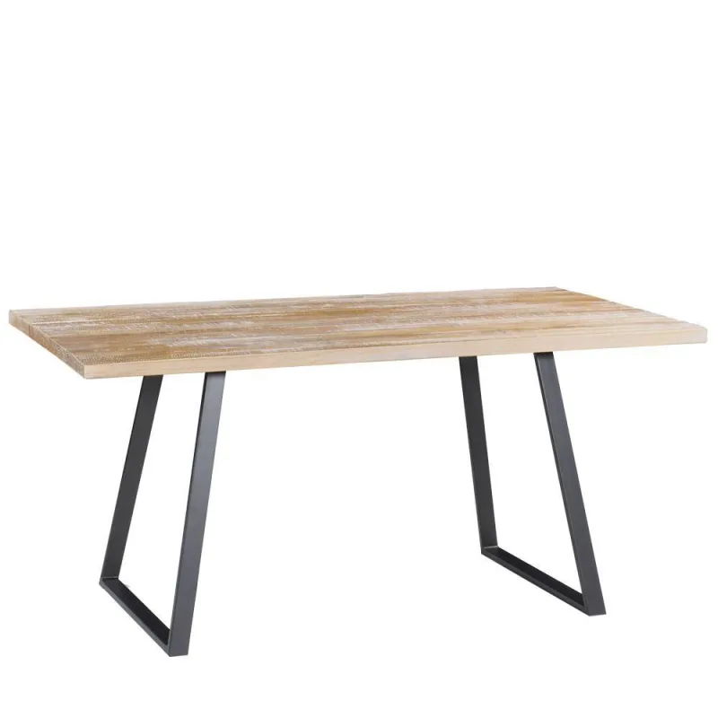 Mesa Sala de Jantar 190cm Grafite Madeira Maciça Driftwood - Gran Belo
