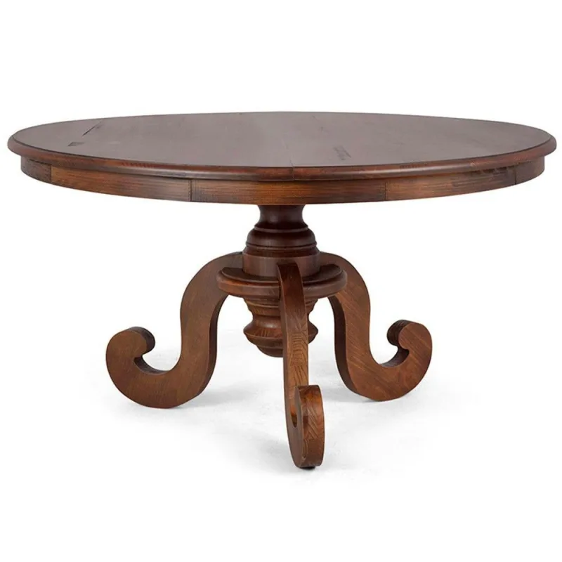 Mesa Redonda Sala de Jantar 6 Lugares 140cm Pé Torneado - Gran Belo
