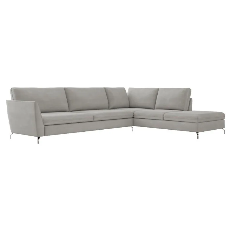 Sofá de Canto Direito 262Cm Olívia Suede Cinza Gran Belo - Gran Belo - Móveis