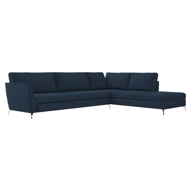 Sofá de Canto Direito 282cm Olívia Suede Azul Gran Belo - Gran Belo - Móveis
