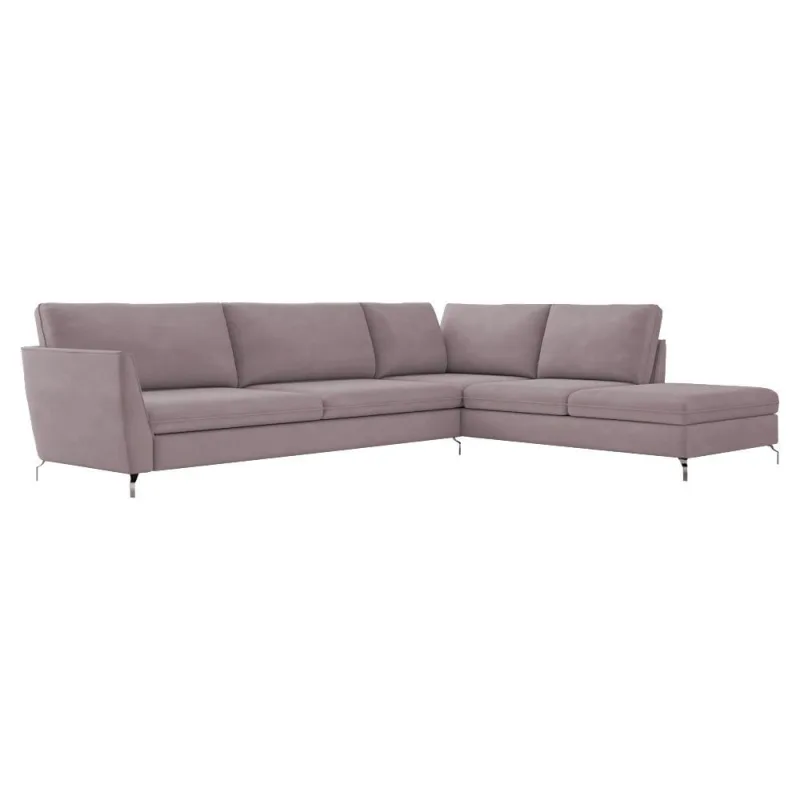 Sofá de Canto Direito 302cm Olívia Suede Rosê Gran Belo - Gran Belo