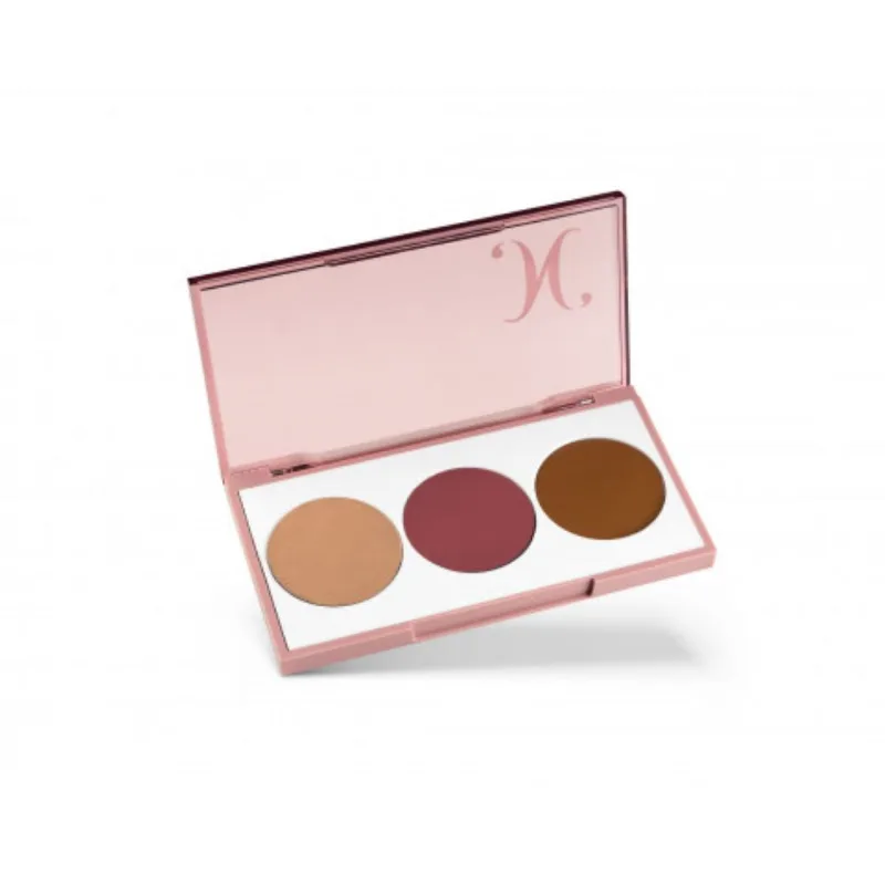 Paleta de blush, iluminador E contorno natural face - nathalia capelo