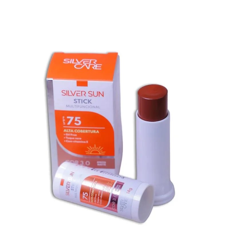 Protetor Solar Stick FPS 75 Silver Sun Escuro 3.0 14g