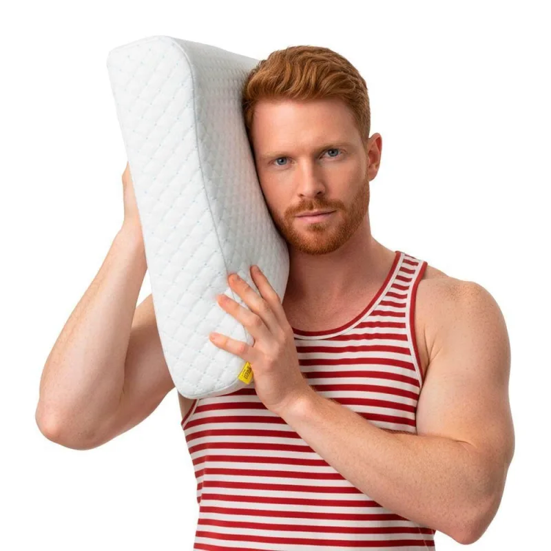 Travesseiro Contour Breeze - Placa De Látex Anatômico Capa Refrescante Perfil Baixo 40x60x13cm - OUTRAS - Cama, Mesa E Banho