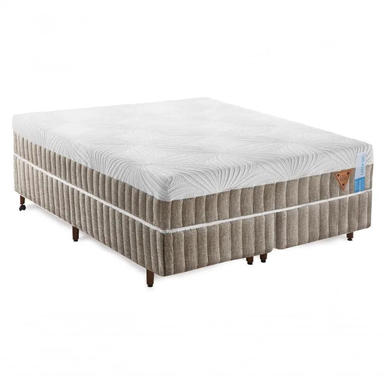 Colchão Natural Gel Articulado Marrom 20cm Opcionais Box Medida Casal 138x188cm