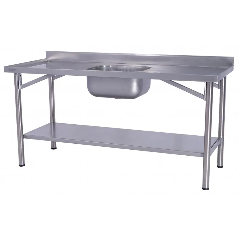 Pia Industrial Benfati Inox 304 200x70cm Paneleiro Liso com 1 Cuba 614CL