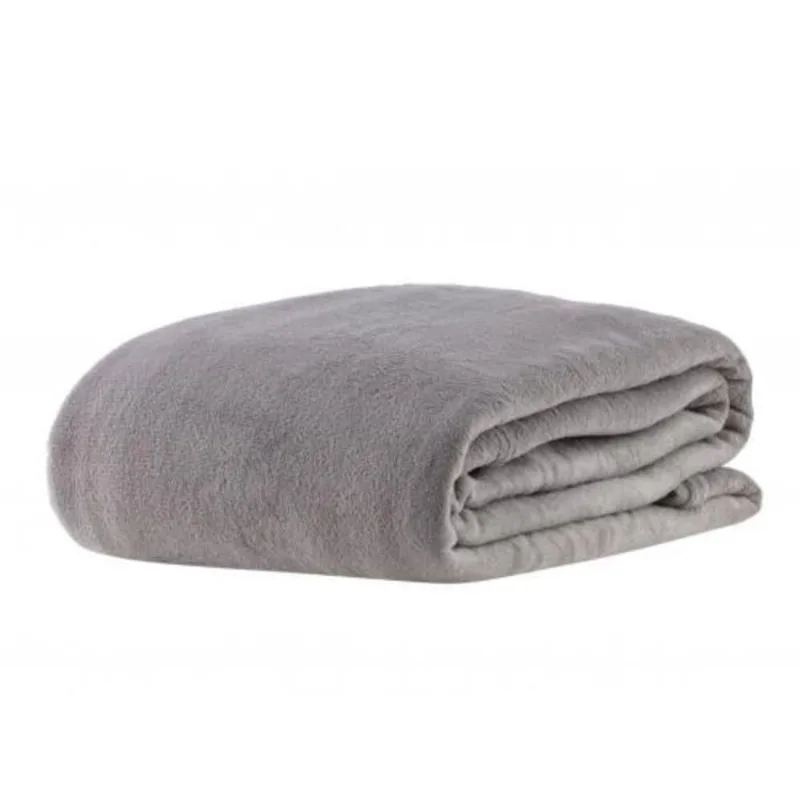 Manta home solteiro lisa corttex cinza 1,50 m X 2,00 m - Corttex
