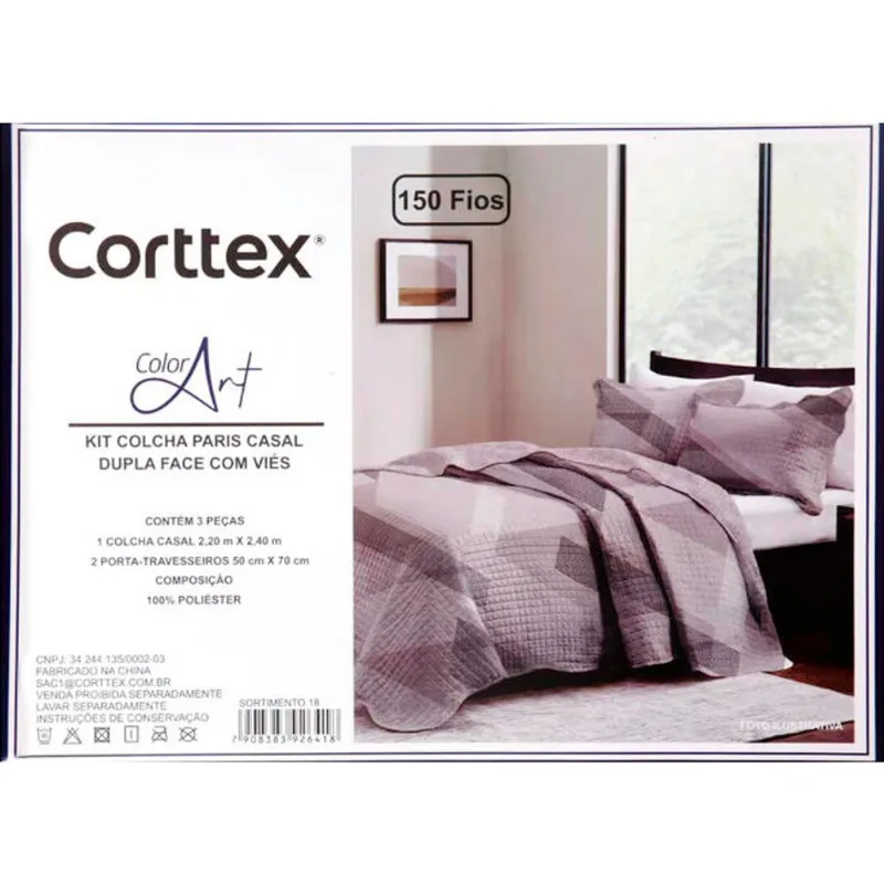 Jogo de Cama Corttex Paris Casal 3 pçs - Corttex