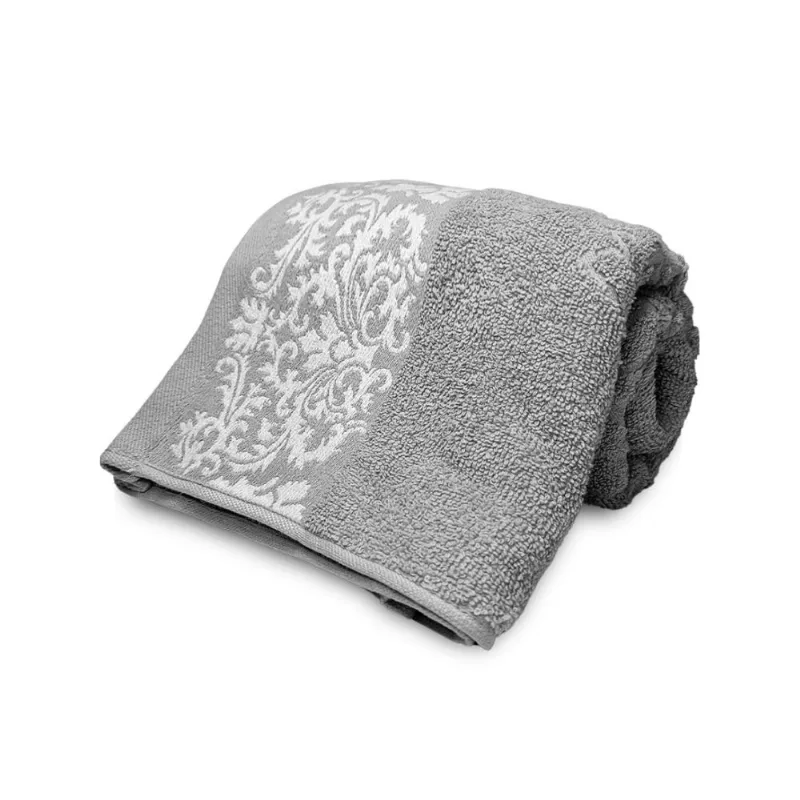 Toalha Rosto Jacquard Medalhao 0,50 X 0,70 Cinza Ii