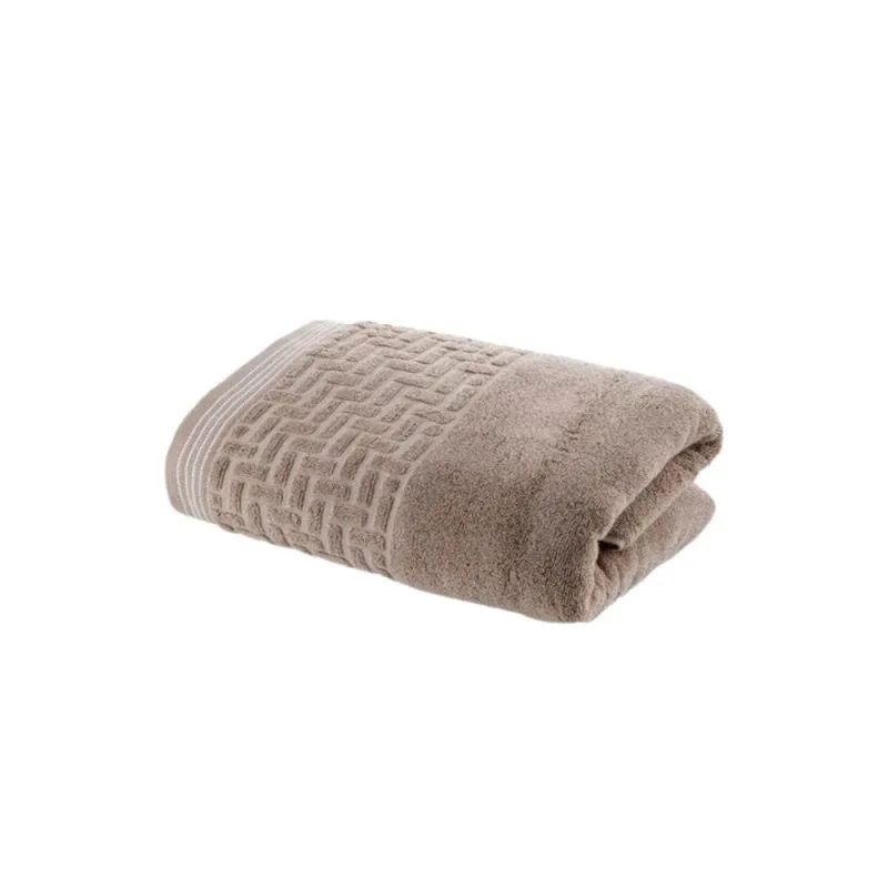 Toalha de Rosto Super Soft Geométrico 50cmx70cm Algodão e Poliéster Bege Corttex - Corttex