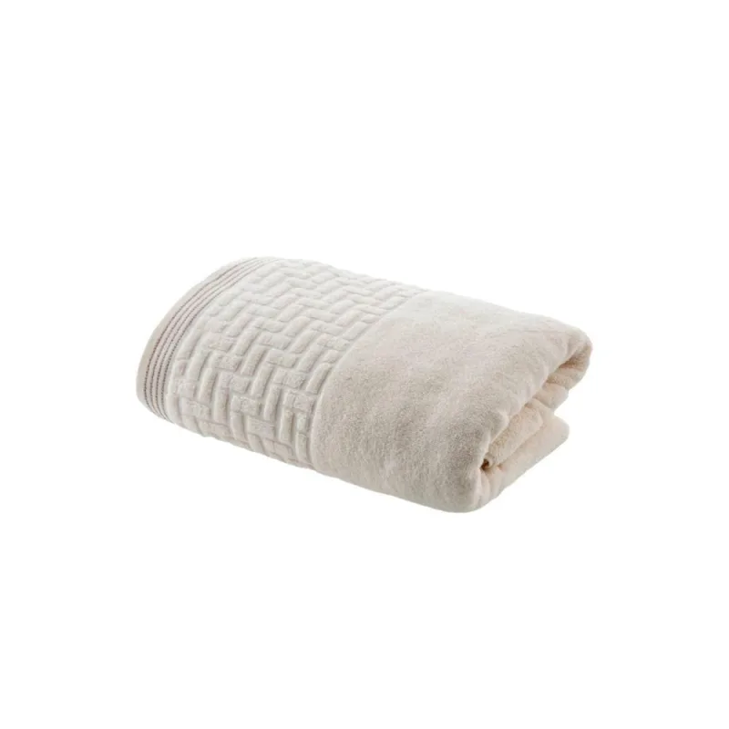Toalha de Rosto Super Soft Geométrico 50x70cm Misto Bege Claro Corttex - Corttex