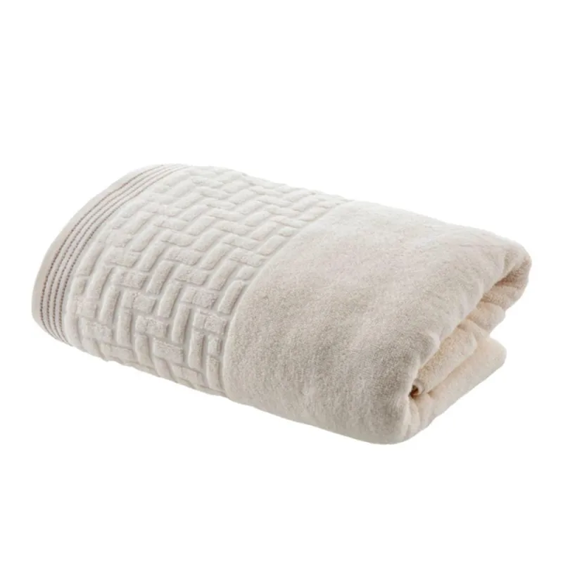 Toalha de Banho Super Soft Geométrico 70cmx1,40m Alta Absorção Bege Claro Corttex - Corttex