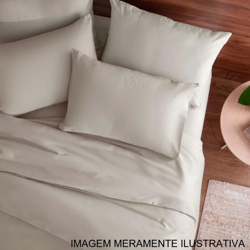Jogo De Cama Queen 4 Peças Corttex Microtec 200 Fios Bege (MP) - Corttex