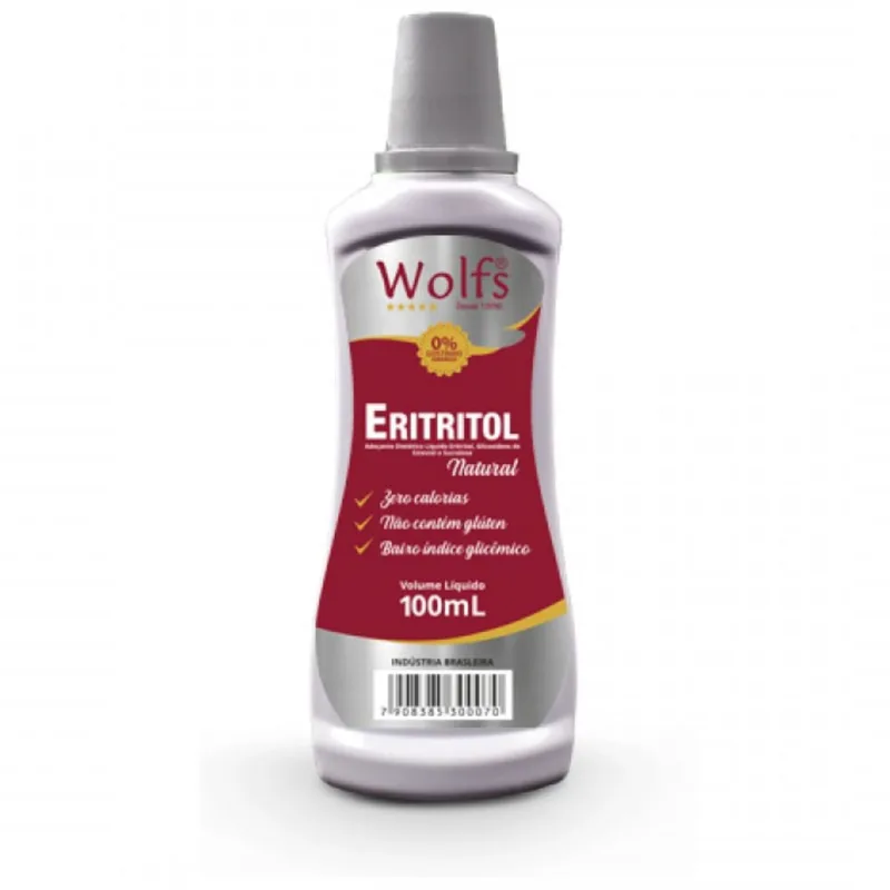 Adoçante Eritritol Natural Líquido Wolfs 100ml