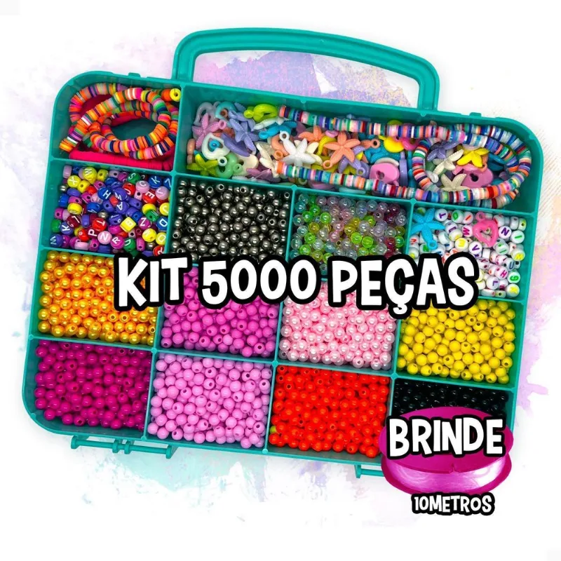 Kit Miçangas Maleta Artesanato Para Montar 5000 Peças +