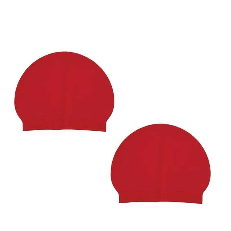 Kit 2 Touca de Natação Látex Impermeável Vermelho Unissex Mor - Mor