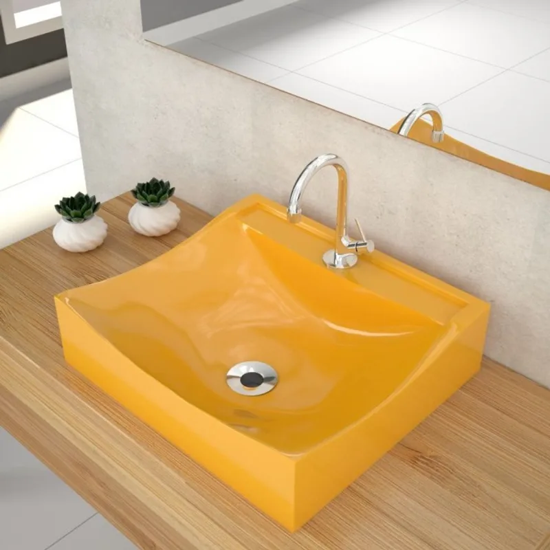 Kit Cuba Q440 com Torneira 1198 Metal e Válvula 1 Pol. Sifão Cromado e Flexível Compace Amarelo