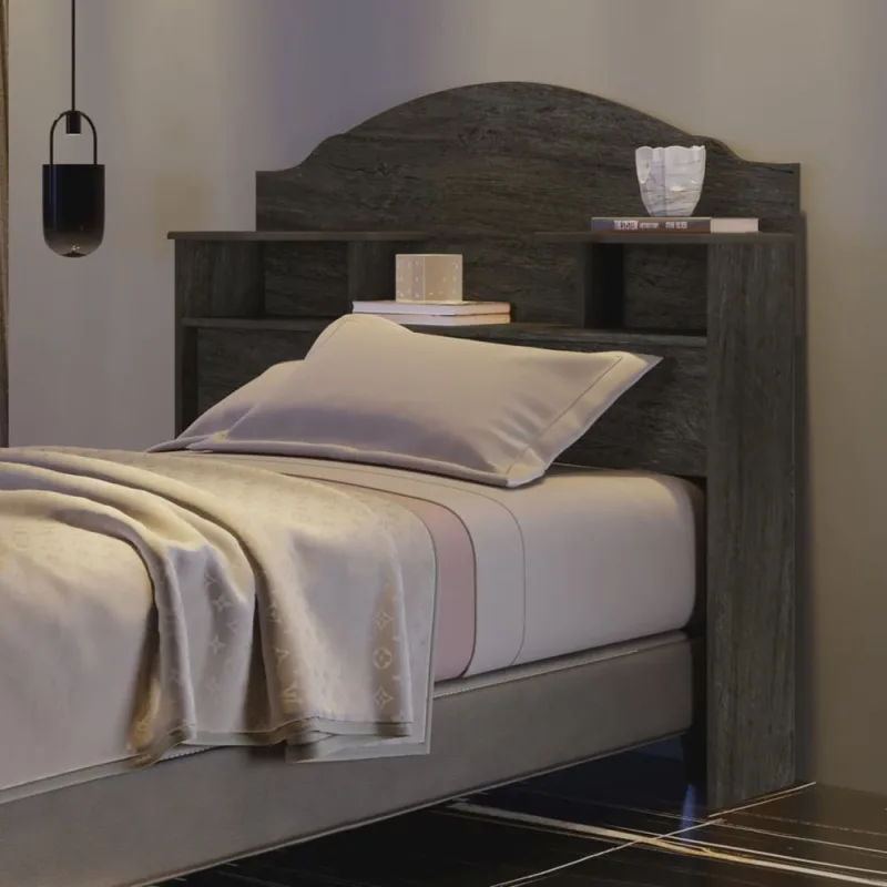Cabeceira para Cama Box Solteiro 2 Nichos Evelyn Carmolar Mocaccino - Não Disponível