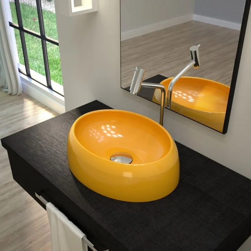 Kit Cuba Ov39 Com Torneira Link 1062 Metal E Válvula Click 1 Polegada G Compace Amarelo