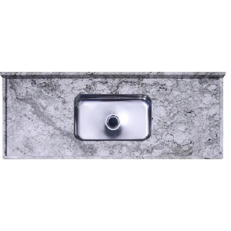 Pia para Cozinha Granito 200x56cm Kasa Granitos Pia para Cozinha Granito 200X56cm Cinza Onix com Cuba Central 11Cm