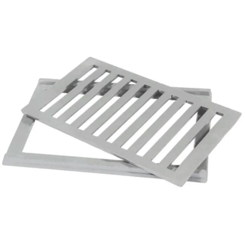 Conjunto De Grelha E Porta Grelha Reta De Alumínio Polido 20x30cm - Cj2030p - Lgmais - LGMAIS