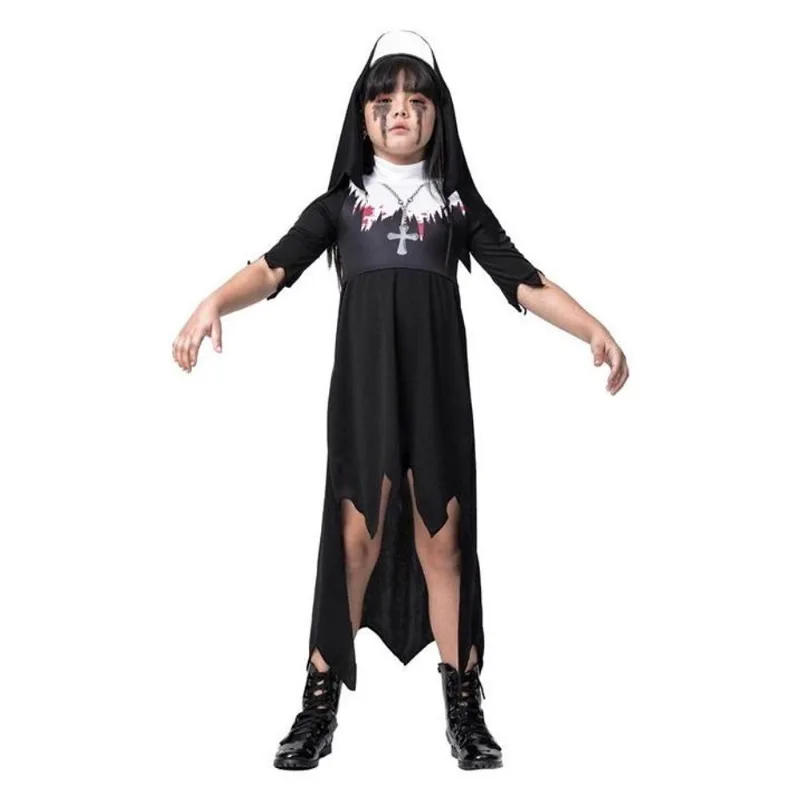 Fantasia Freira do Mal Infantil Halloween Menina Com Véu