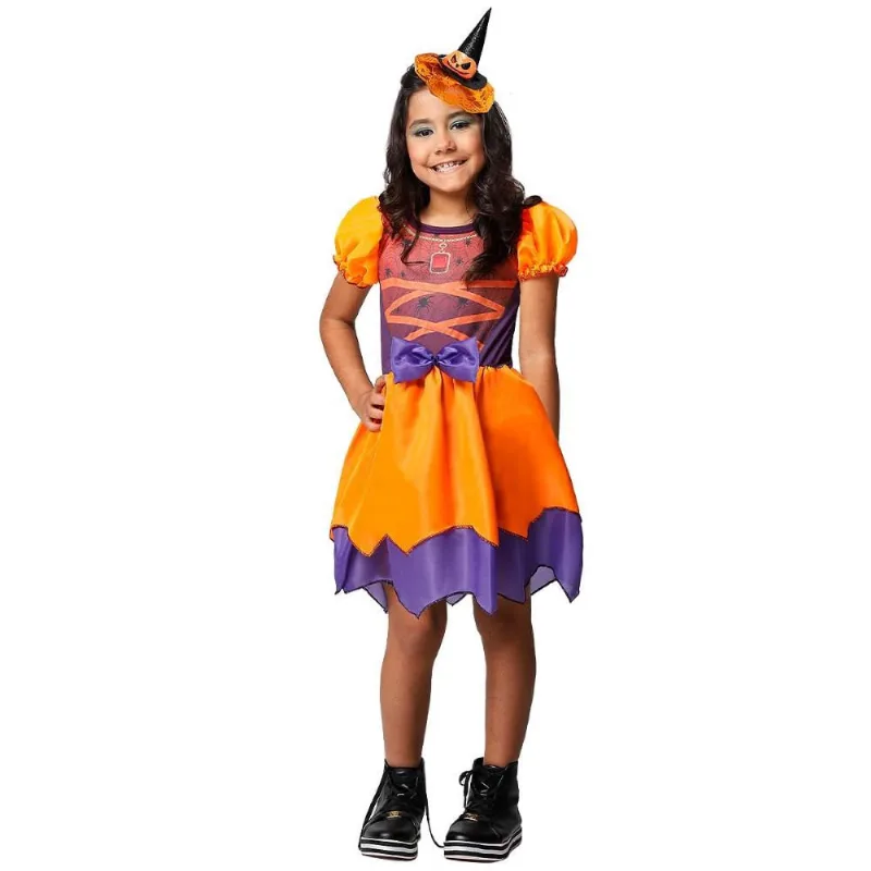 Fantasia Bruxa Aranha Infantil Halloween