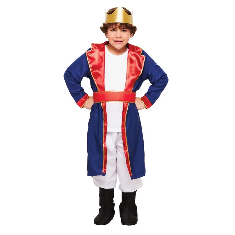 Fantasia Infantil Príncipe Pequeno Téo Roupa Menino + Coroa